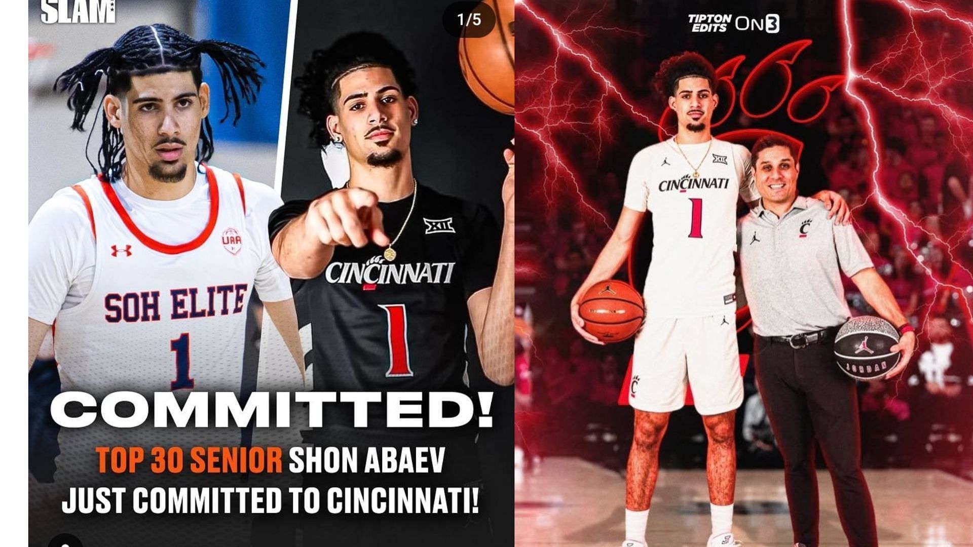 4-star 2025 forward Shon Abaev commits to Wes Miller&#039;s 2025 recruiting class (Images via instagram @slam_hs @gobearcatsmbb