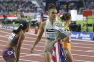 Sydney McLaughlin-Levrone after the 200m invitational race at the Brussels Diamond League (Image Source: Getty)