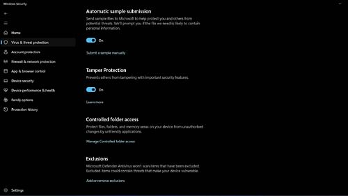 Exception lists of Windows Firewall and antivirus to resolve can't find server error (Image via Microsoft)