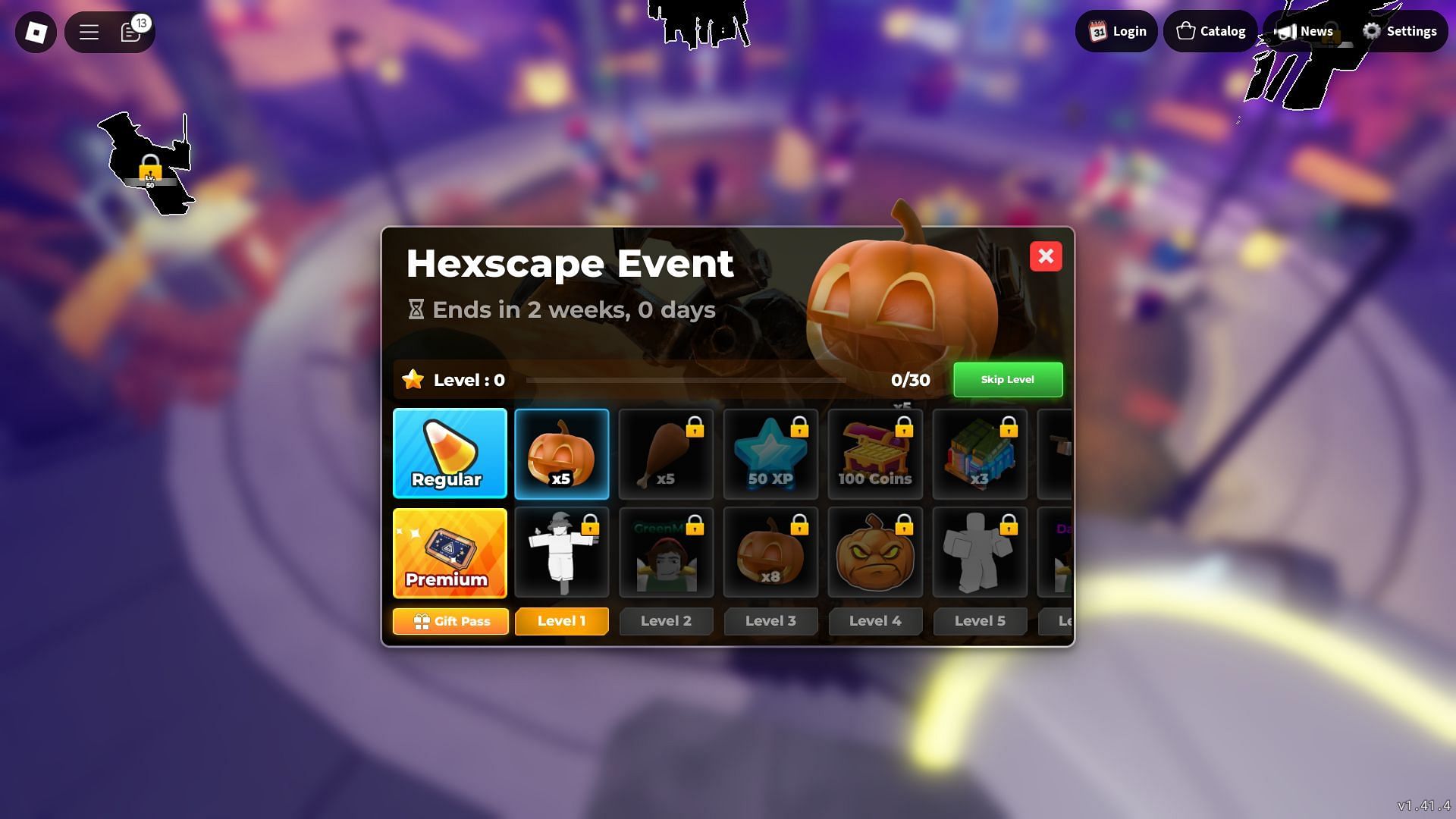 The Hexscape Event pass (Image via Roblox)