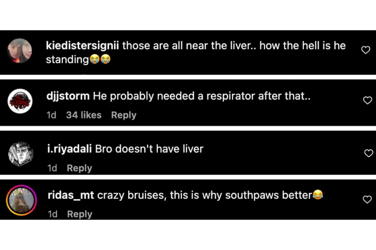 Screenshot of fans&#039; comments