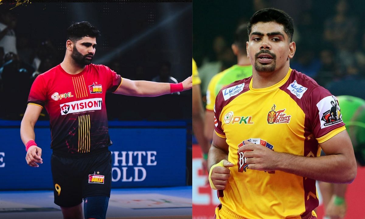 परदीप नरवाल और पवन सेहरावत (Photo Credit - @Telugu_Titans/@BengaluruBulls)