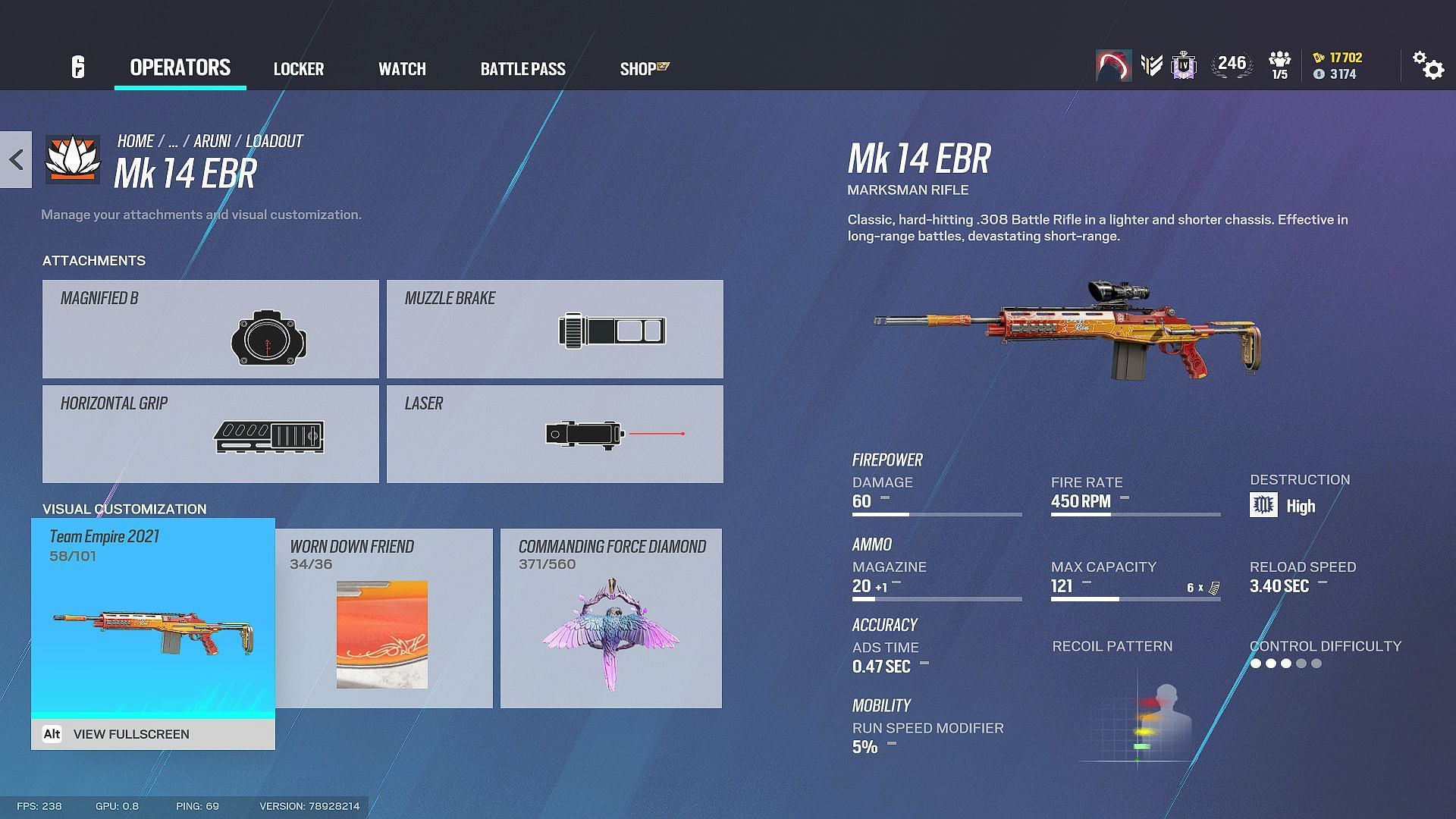 MK 14 EBR as found in an Aruni loadout in Rainbow Six Siege (Image via Ubisoft)