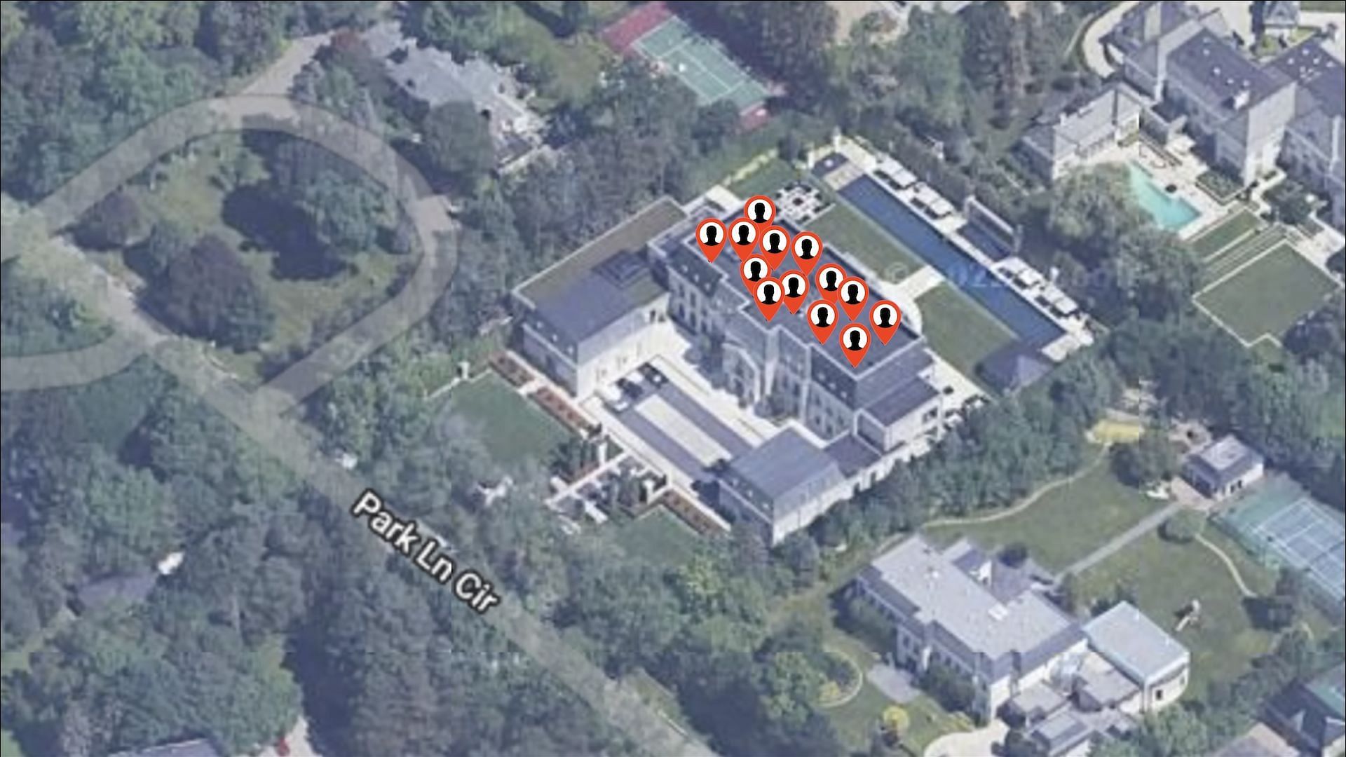 The official cover art for Kendrick Lamar&#039;s chart-topping diss track &#039;Not Like Us&#039; displaying an edited Google Maps screenshot of Drake&#039;s &quot;The Embassy&quot; mansion in Toronto, Canada (Image via YouTube/@kendricklamar)