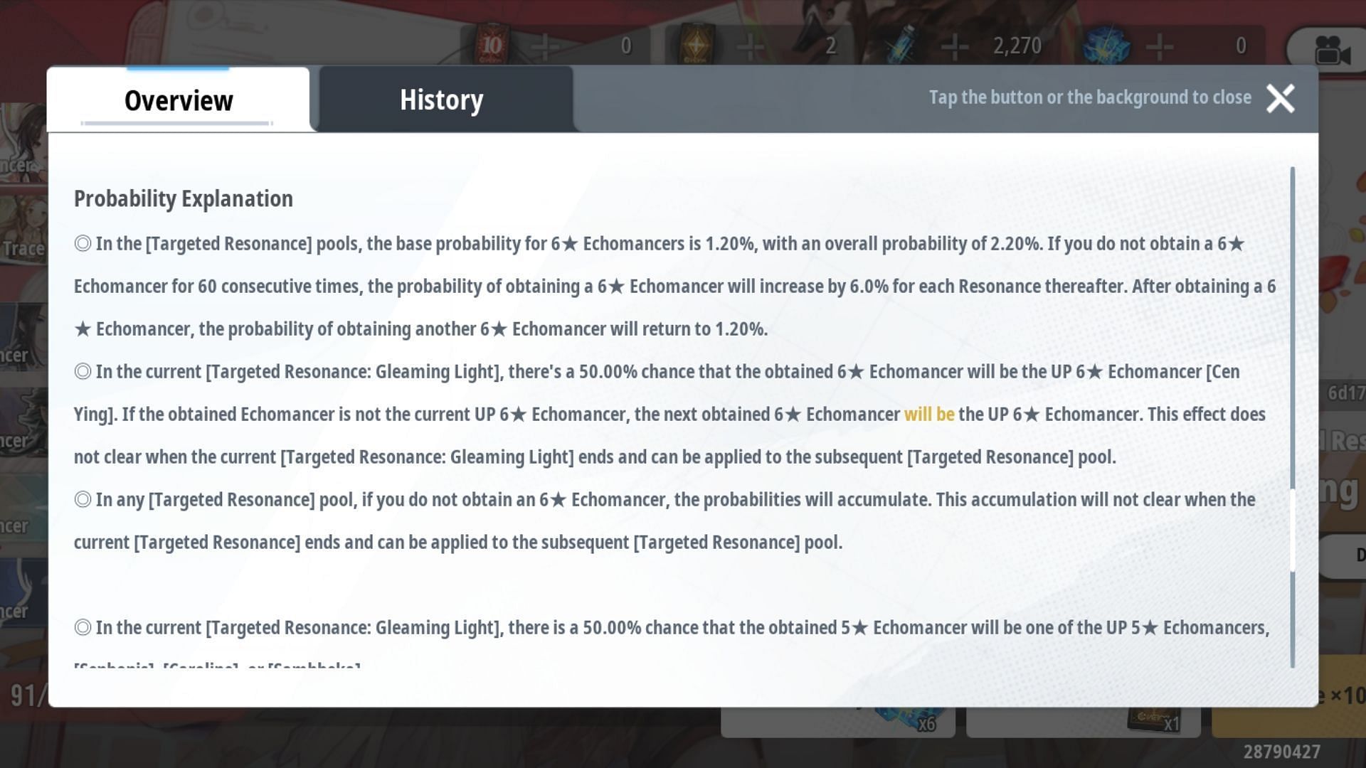 Ash Echoes Echomancers' probability explanation (Image via Neocraft)