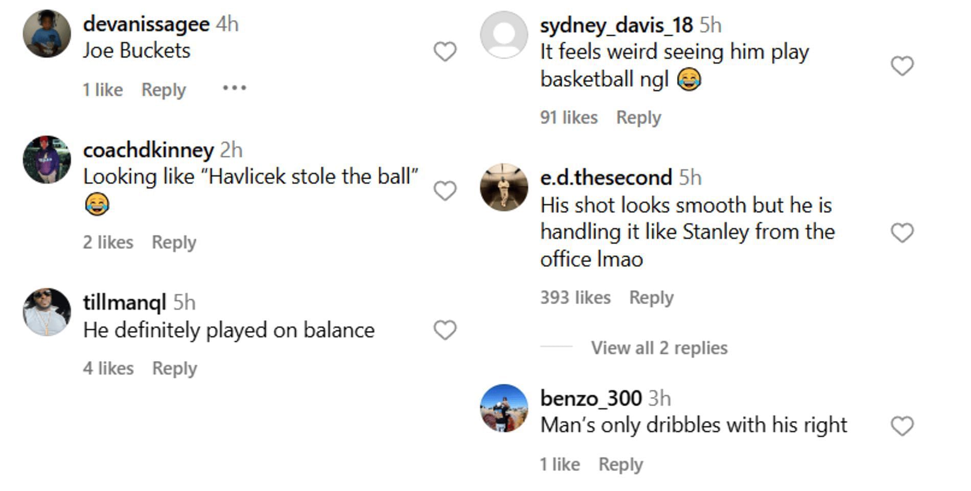 Football fans react to Joe Burrow playing basketball (Source: Instagram/sportcenternext)