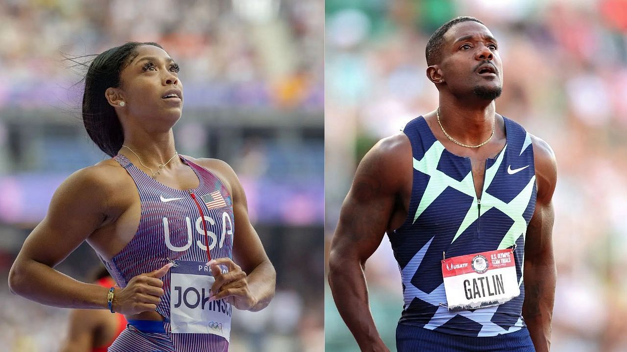 Alaysha Johnson and Justin Gatlin (Image via: Both Getty)