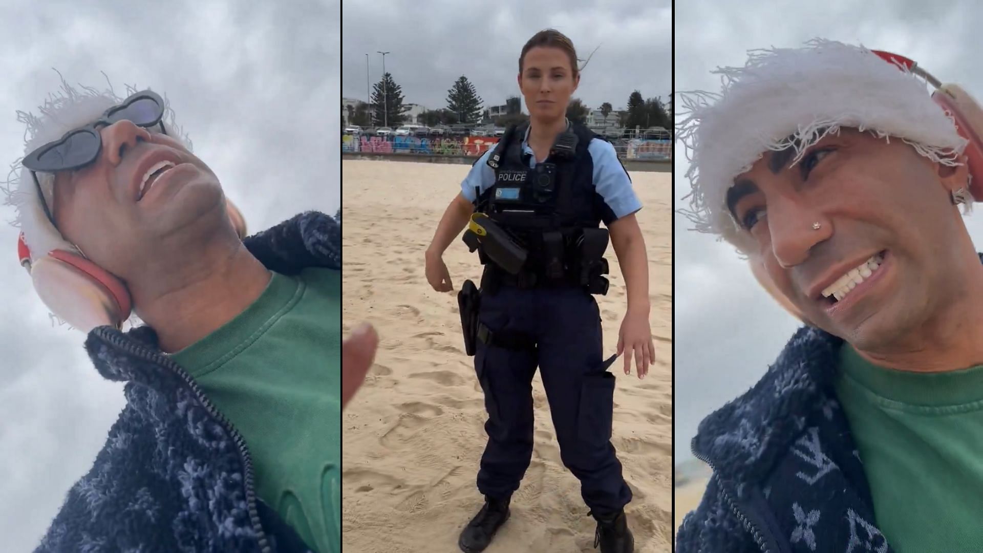 Fousey detained by Australian police (Image via Fousey/X)