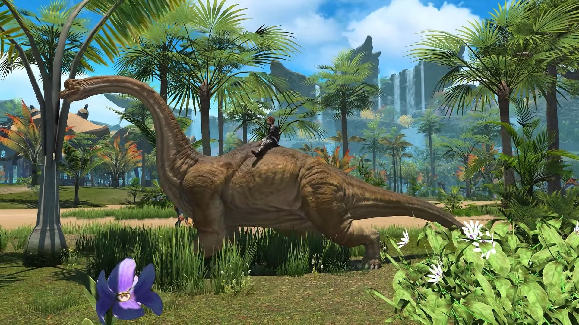 Riding on the back of Brachiosaur is very cool. (Image via Square Enix || YouTube/Nightwings Beyond)