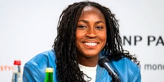 Coco Gauff teases her coach for sabotaging footage of training session with his 'butt' as she displays her strength with 245-pound lift