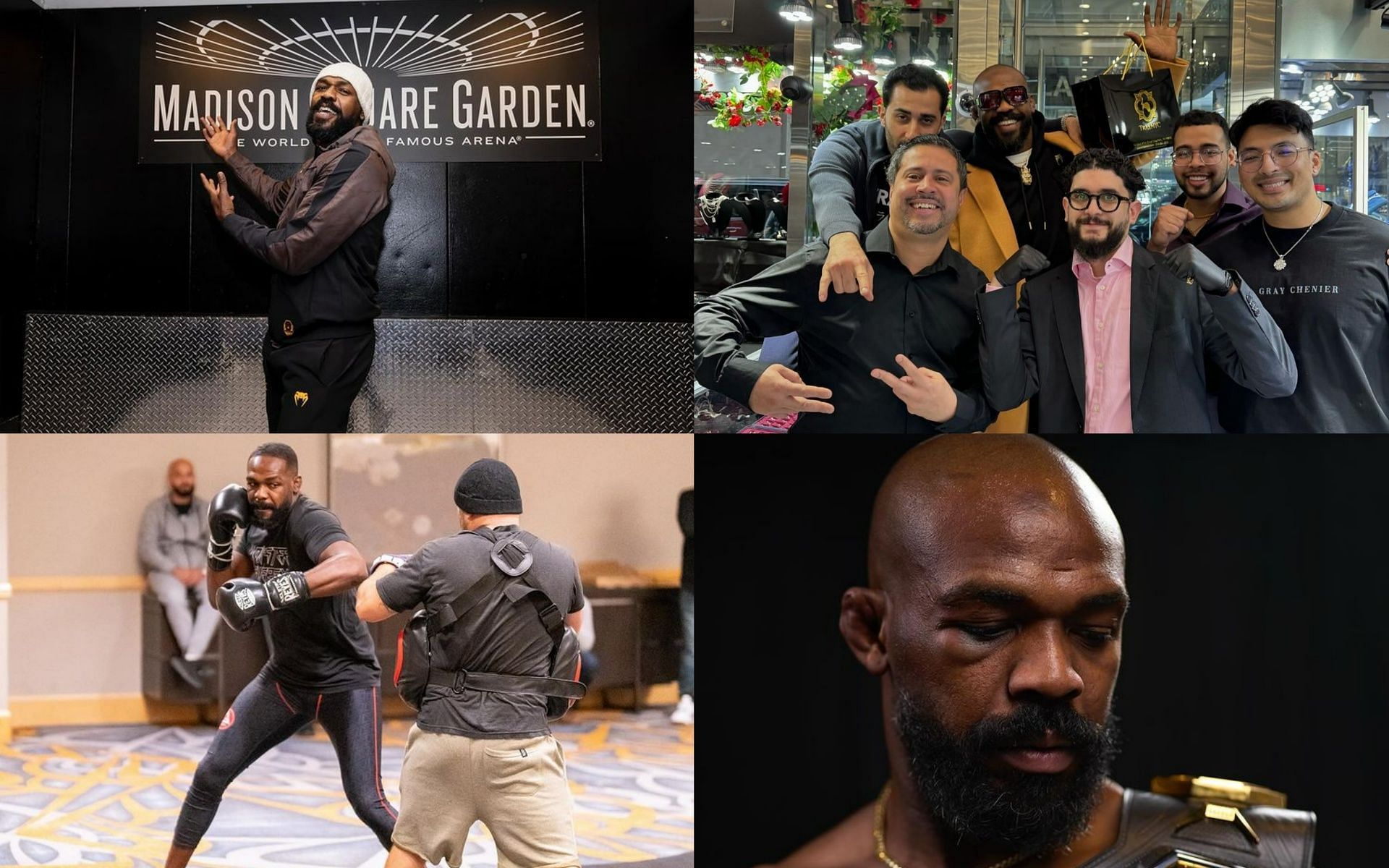 Jones' UFC 309 photo collage