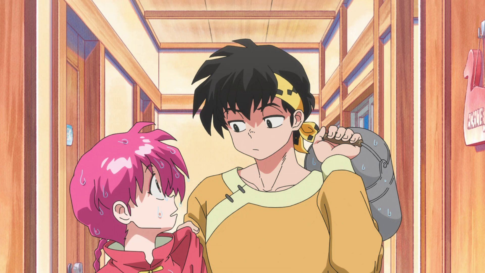 Ryoga and female Ranma as seen in the latest episode (Image via MAPPA).