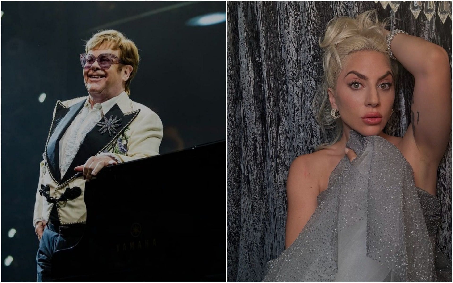 Elton John &amp; Lady Gaga, (Photos by @eltonjohn &amp; @ladygaga/Instagram) 