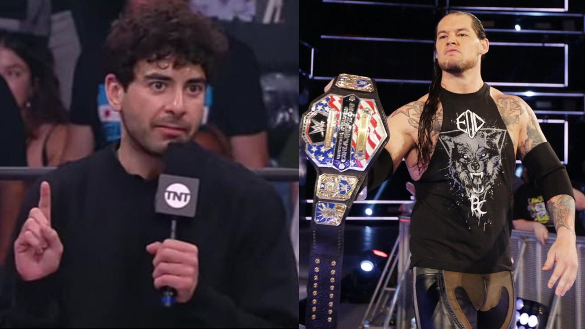 Tony Khan would be tempted to sign Baron Corbin following his WWE exit. [Image credits: WWE Gallery and&nbsp;AEW&nbsp;YouTube]