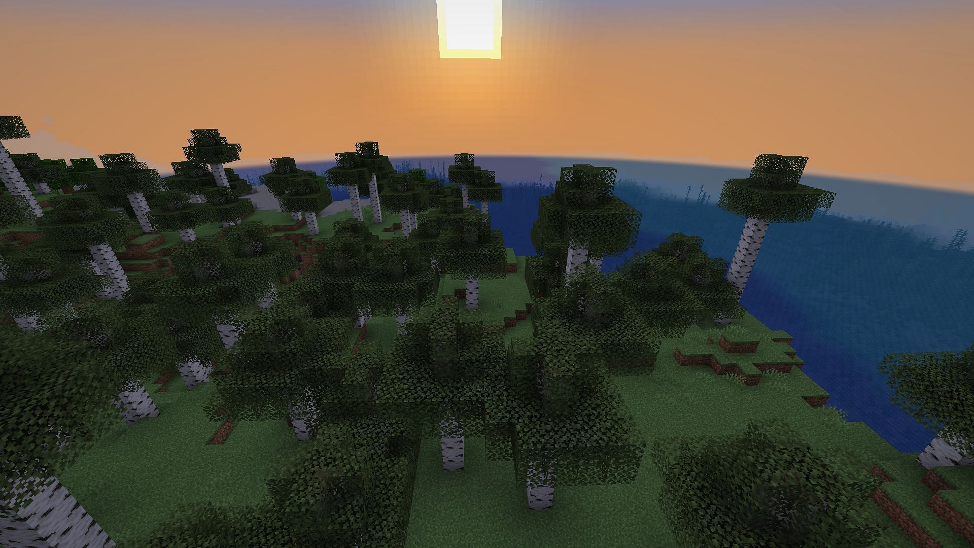 The birch forest can be more visually appealing (Image via Mojang Studios)