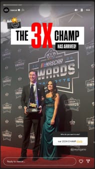 Joey Logano with his wife Brittany Baca at the 2024 NASCAR Awards Banquet - Source: @nascar on Instagram