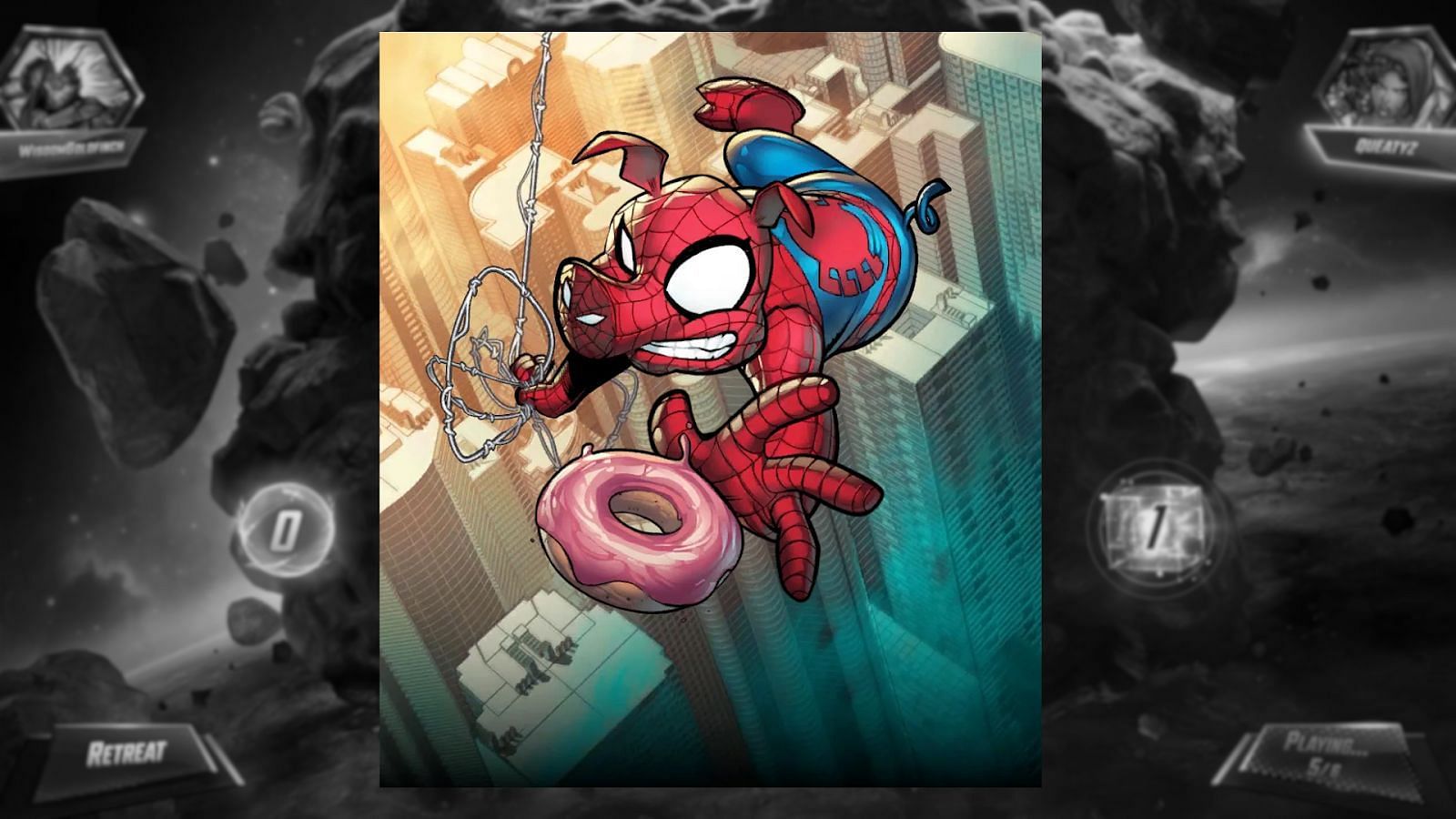 Spider-Ham is one of the most effective Marvel Snap cards to counter Valentina by converting her or her card into the Pig (Image via Nuverse)