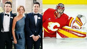 Johnny Gaudreau's mom Jane reacts to young Flames goalie Dustin Wolf's first career shutout