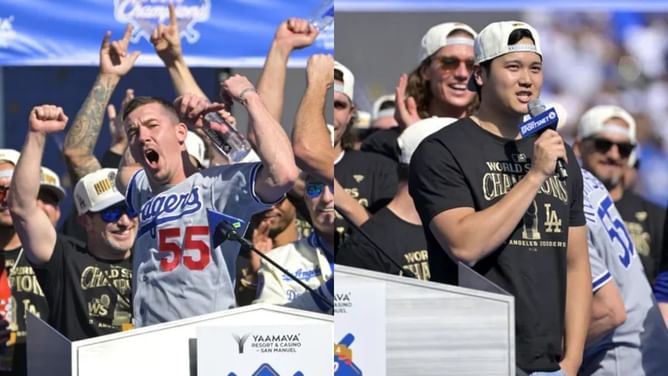 Top moments from Dodgers World Series Parade 2024 ft. Walker Buehler's beer bong & Shohei Ohtani's no to going shirtless