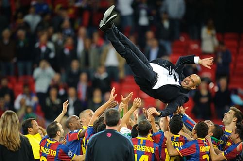Guardiola at Barca - Source: Getty