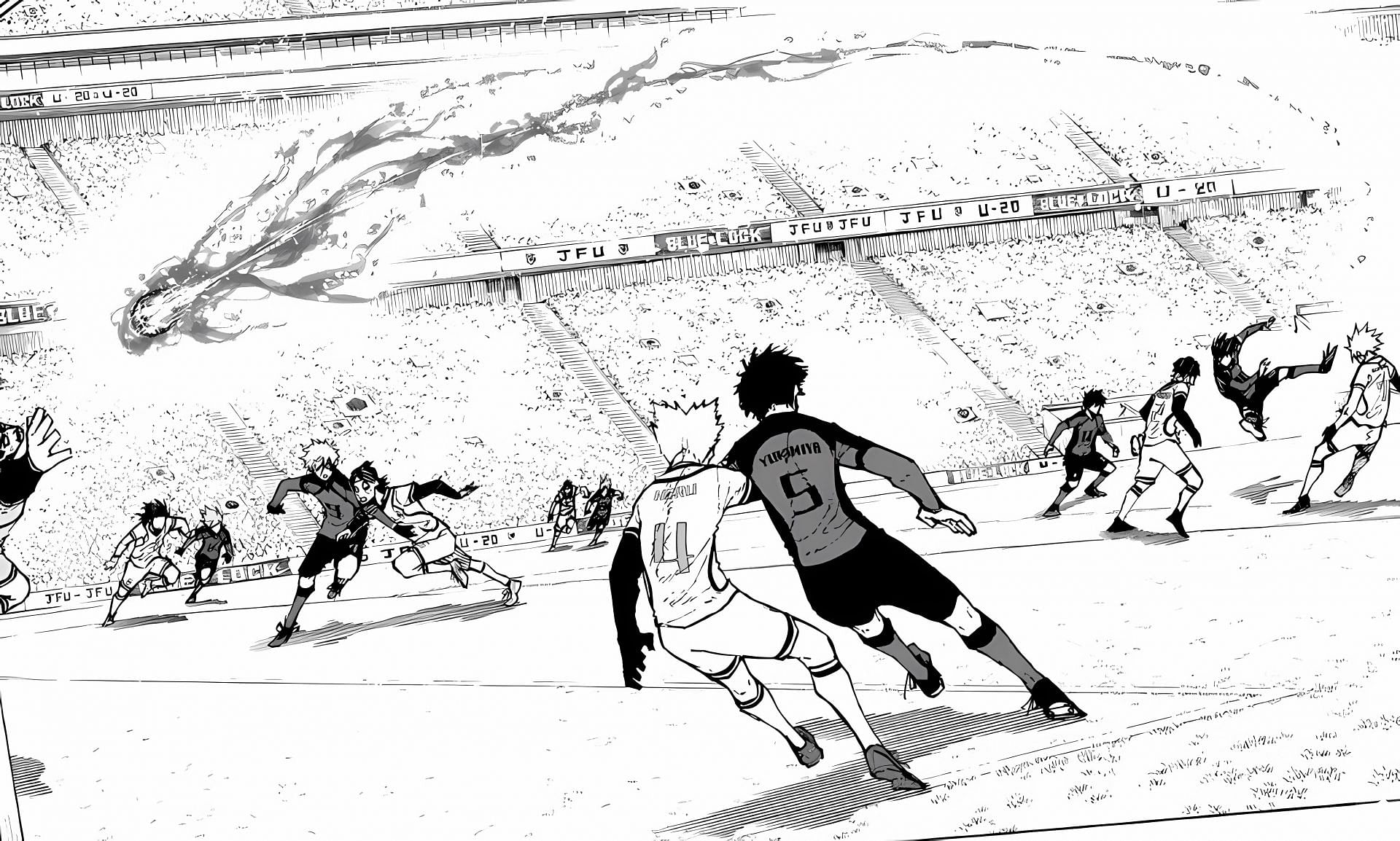 Itoshi Rin&#039;s goal as seen in the manga (Image via Kodansha)