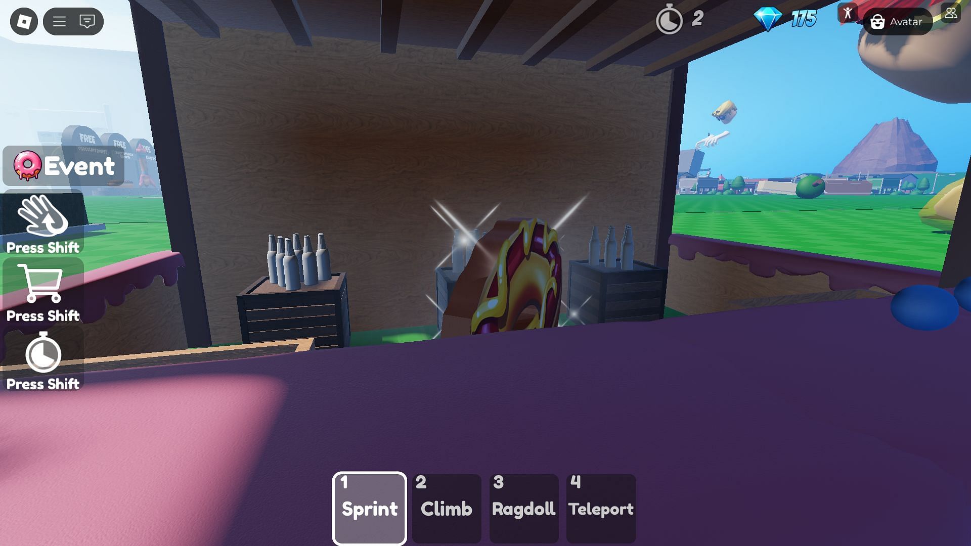 Collecting a Donut for the Scavenger Hunt (Image via Roblox)