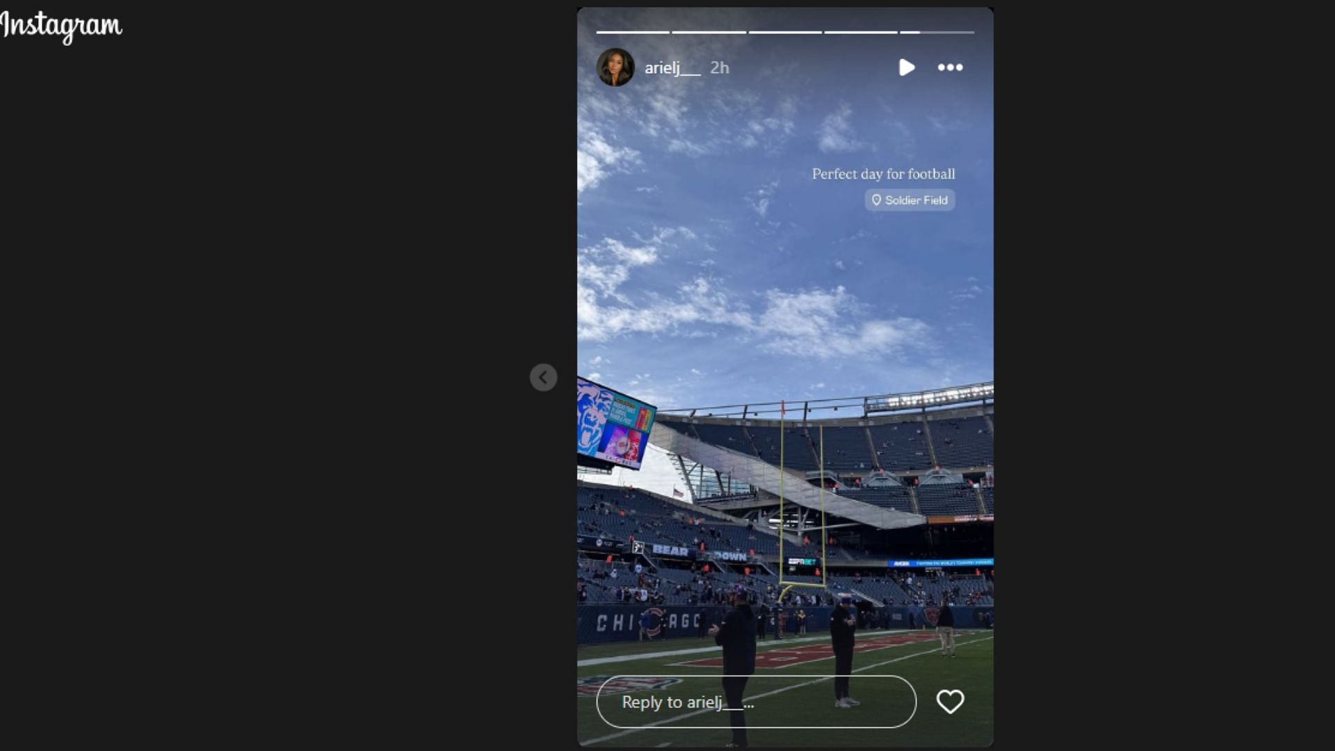 A photo Ari Jackson posted before the game. (Photo via IG Story)