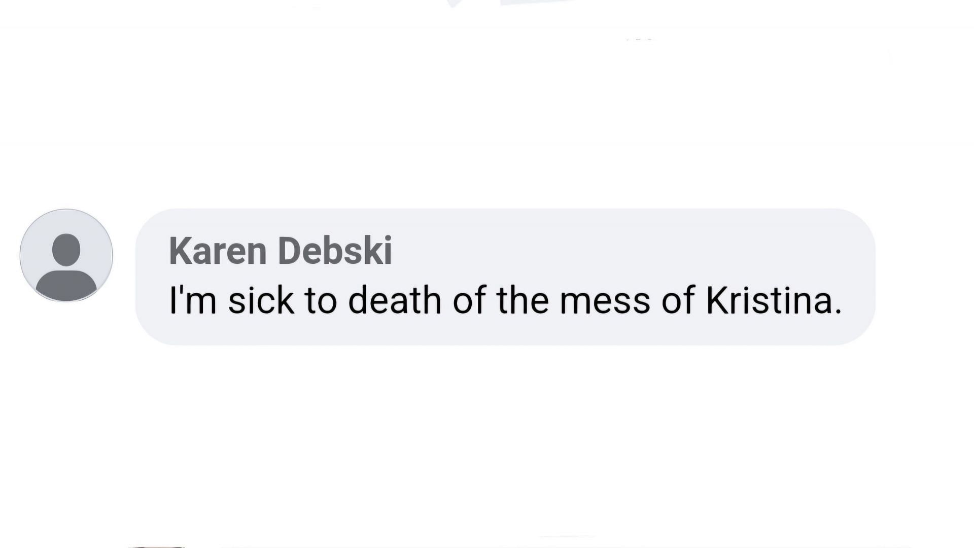 A fan expressing their opinion on Kristina in the story (via General Hospital / Facebook)