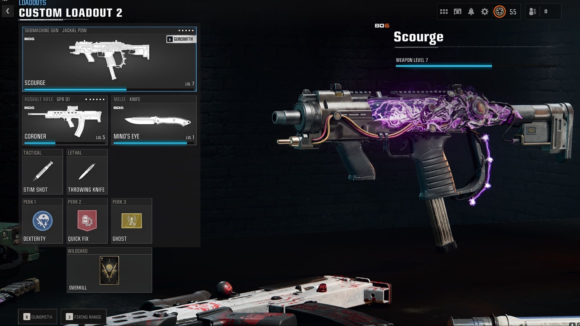 Jackal PDW (close-range) loadout in Warzone Area 99 (Image via Activision)