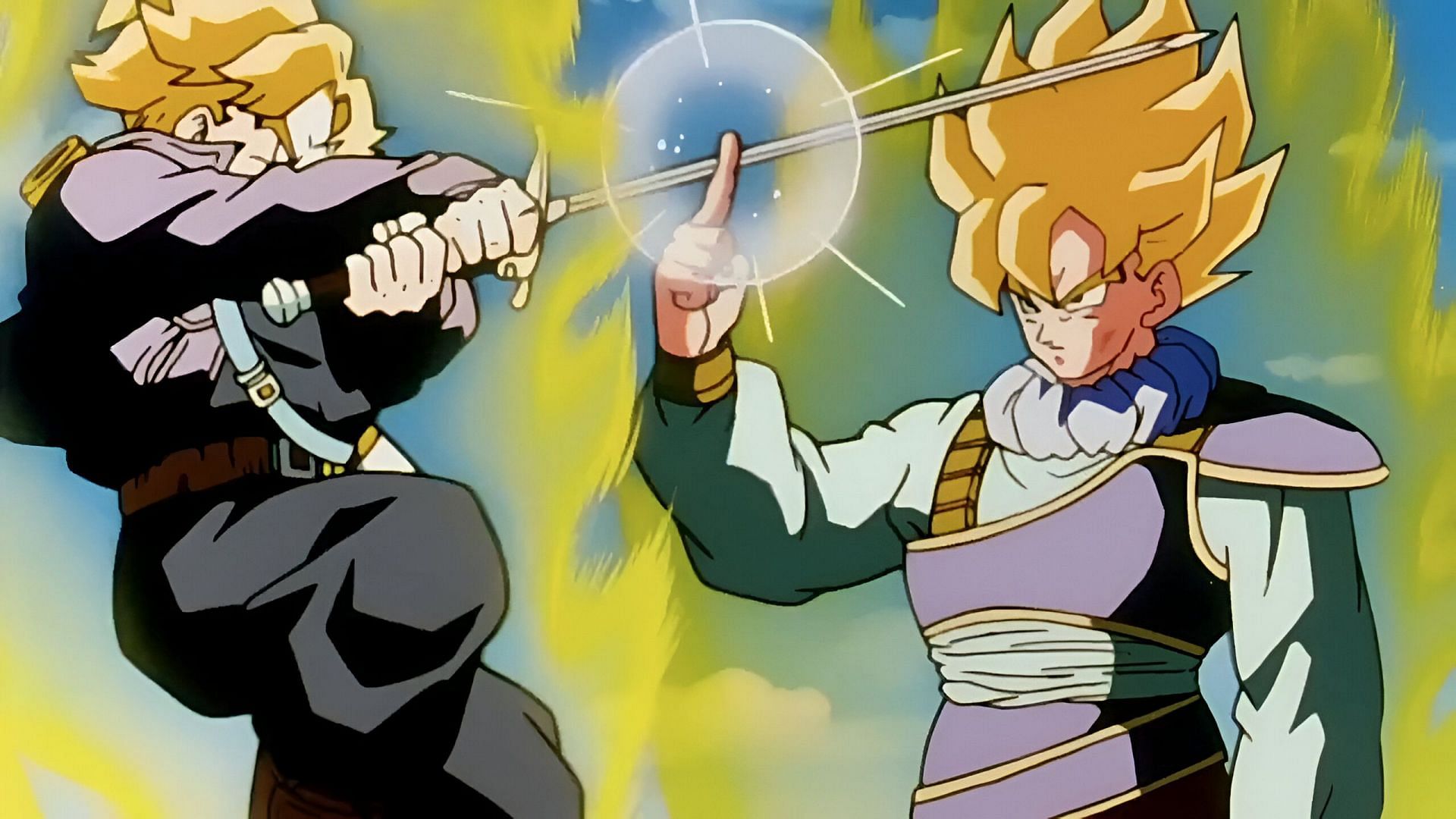 Trunks and Goku as seen in Dragon Ball Z (Image via Toei Animation)