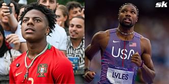 "Noah Lyles was just jogging"; "That is cap" - Fans react to IShowSpeed claiming athletes are scared of him after race with Paris 2024 gold medalist