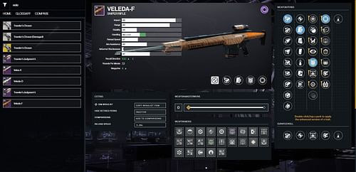 Veleda-F PvE god roll guide (Image via D2Gunsmith/Bungie)