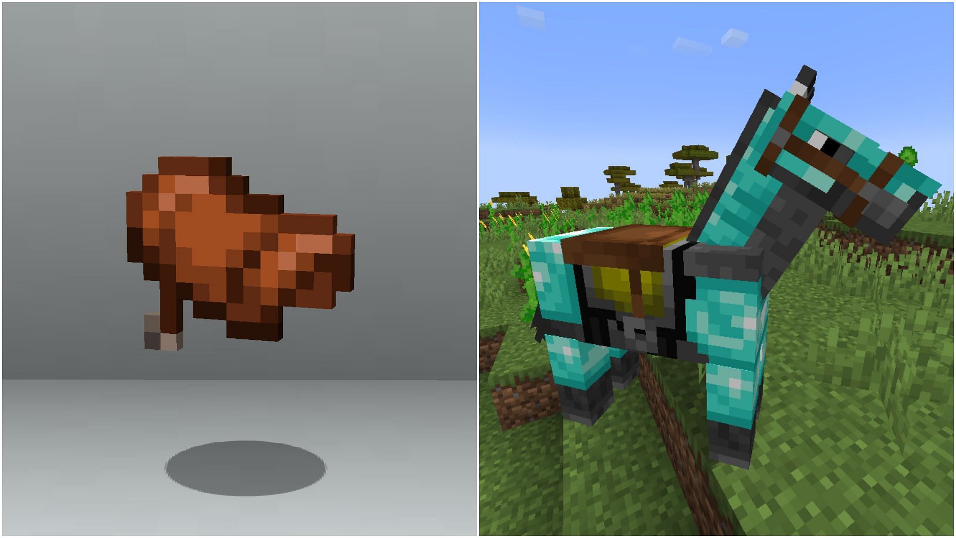 Saddles and horse armor are only available as chest loot (Image via Mojang Studios)