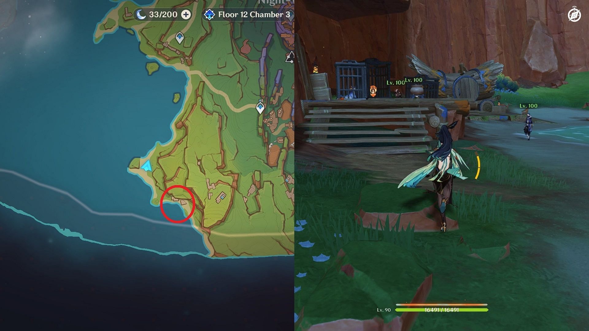 Friends of Fire and Water quest location (Image via HoYoverse)