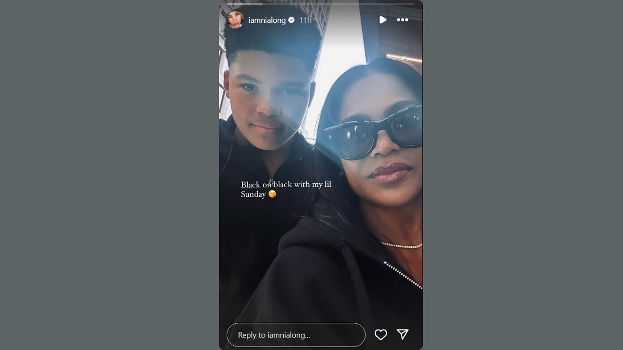 Ime Udoka&#039;s ex Nia Long shares a picture with her son on her IG story. (Credits: @iamnialong/Instagram)