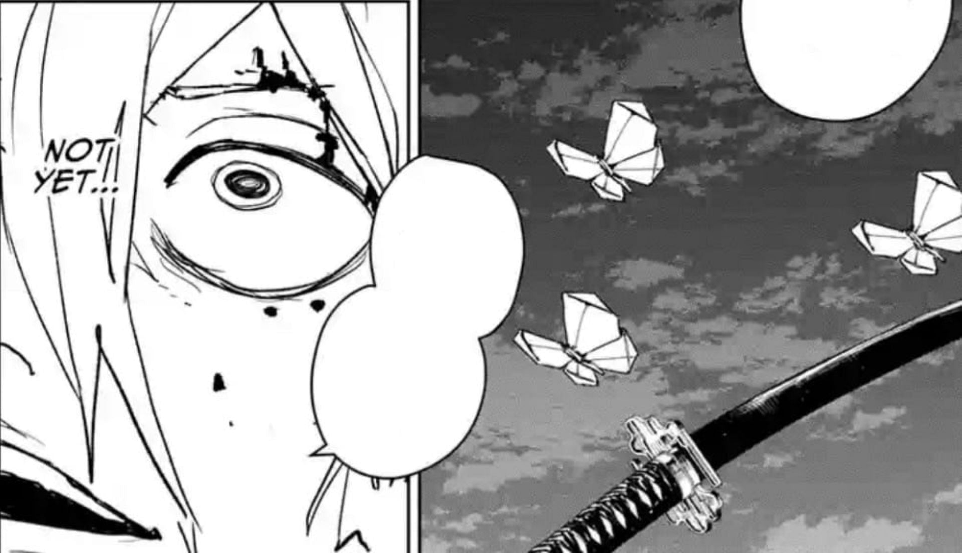 Hiruhiko senses a blade approaching (Image via Shueisha)