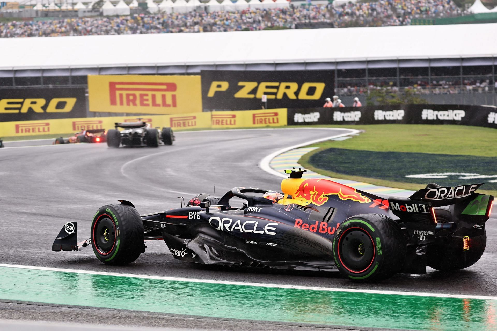 Sergio Perez of Mexico drives the (11) Oracle Red Bull Racing RB20 Honda RBPT - Source: Getty