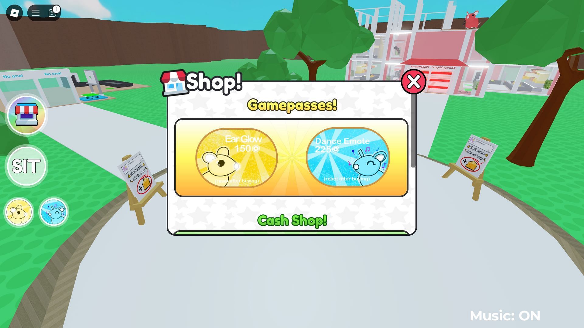 In-game shop (Image via Roblox)