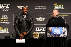 Watch: A hyped-up Jon Jones flexes on stage as Dana White dubs him the GOAT during UFC 309 press-conference