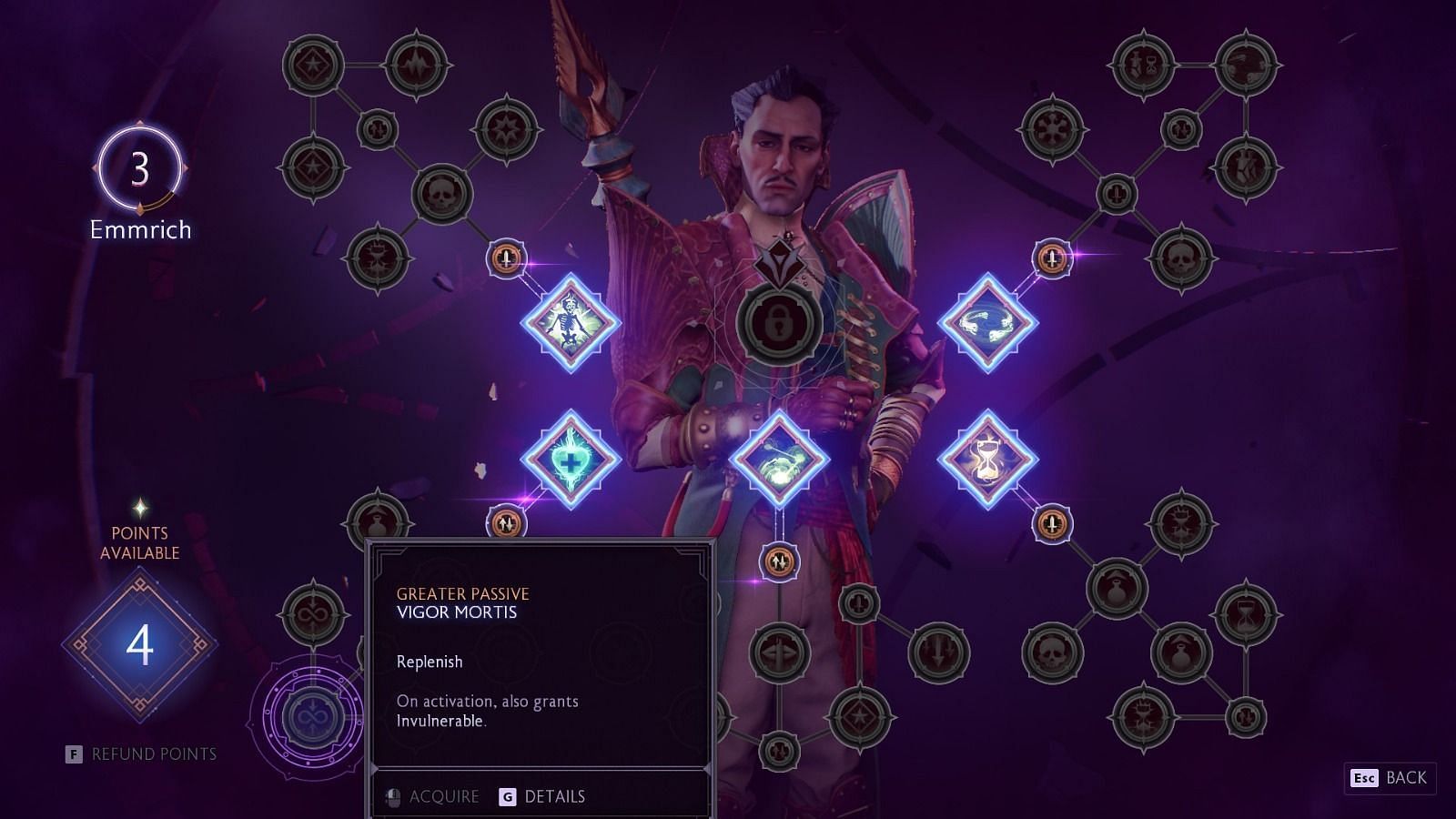 Emmrich Volkarin's skill tree in Dragon Age The Veilguard (Image via EA)