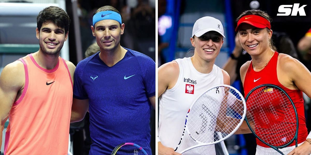 (Left to Right) Carlos Alcaraz, Rafael Nadal, Iga Swiatek, Paula Badosa (Image source: Getty)