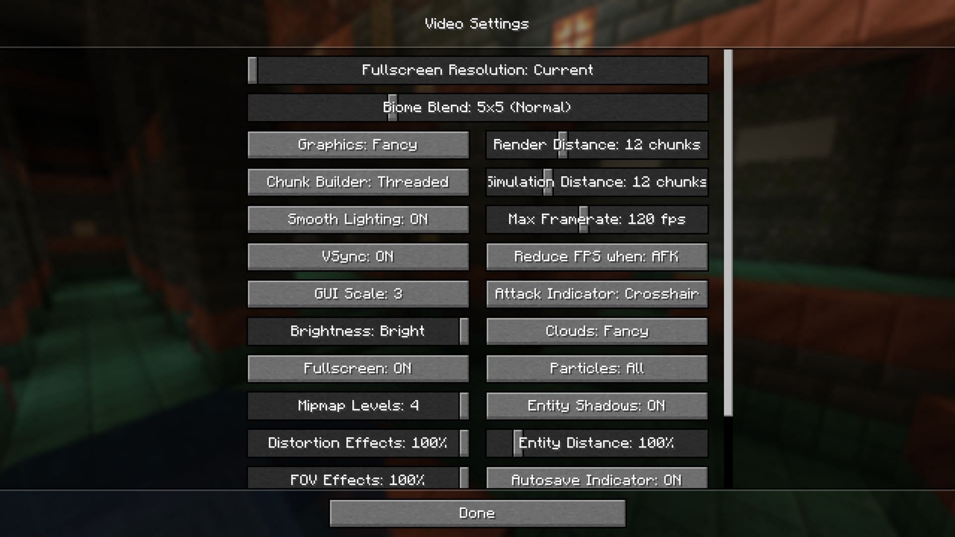 Make sure to lower all settings before you downgrade worlds in Minecraft (Image via Mojang Studios)