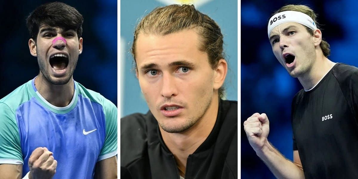 Carlos Alcaraz (L), Alexander Zverev (C) and Taylor Fritz (R) (Image source: GETTY)