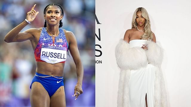 Masai Russell gives shout out to Angel Reese (Images: Both via Getty)