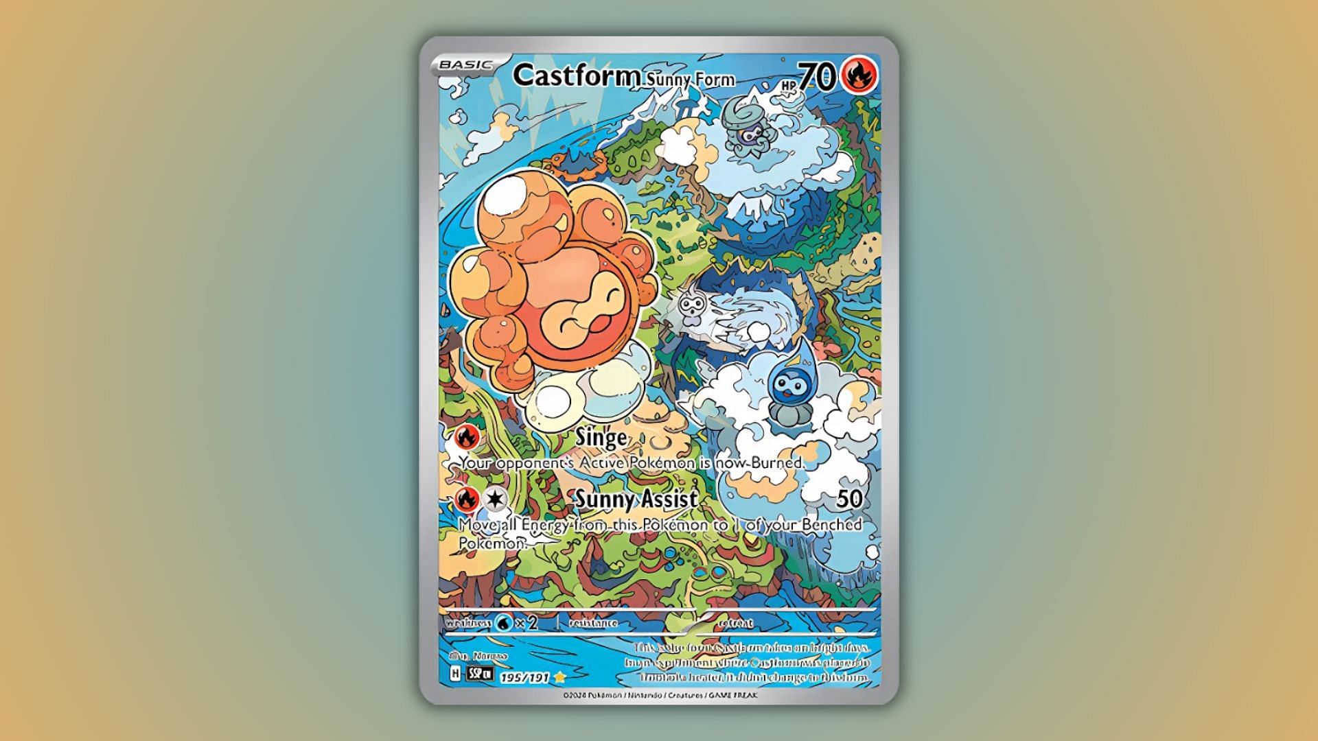 Castform's card in the Surging Sparks expansion (Image via The Pokemon Company)