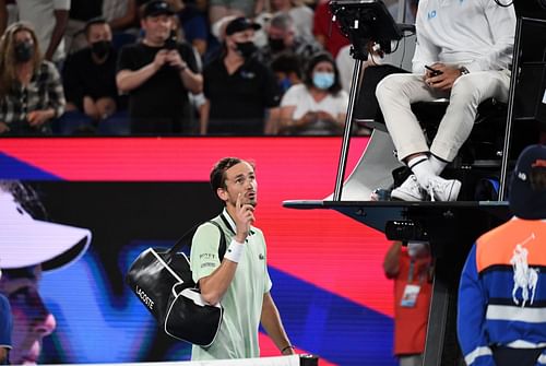 Daniil Medvedev during his altercation with Jaume Campistol 2022 Australian Open (Source: Getty)