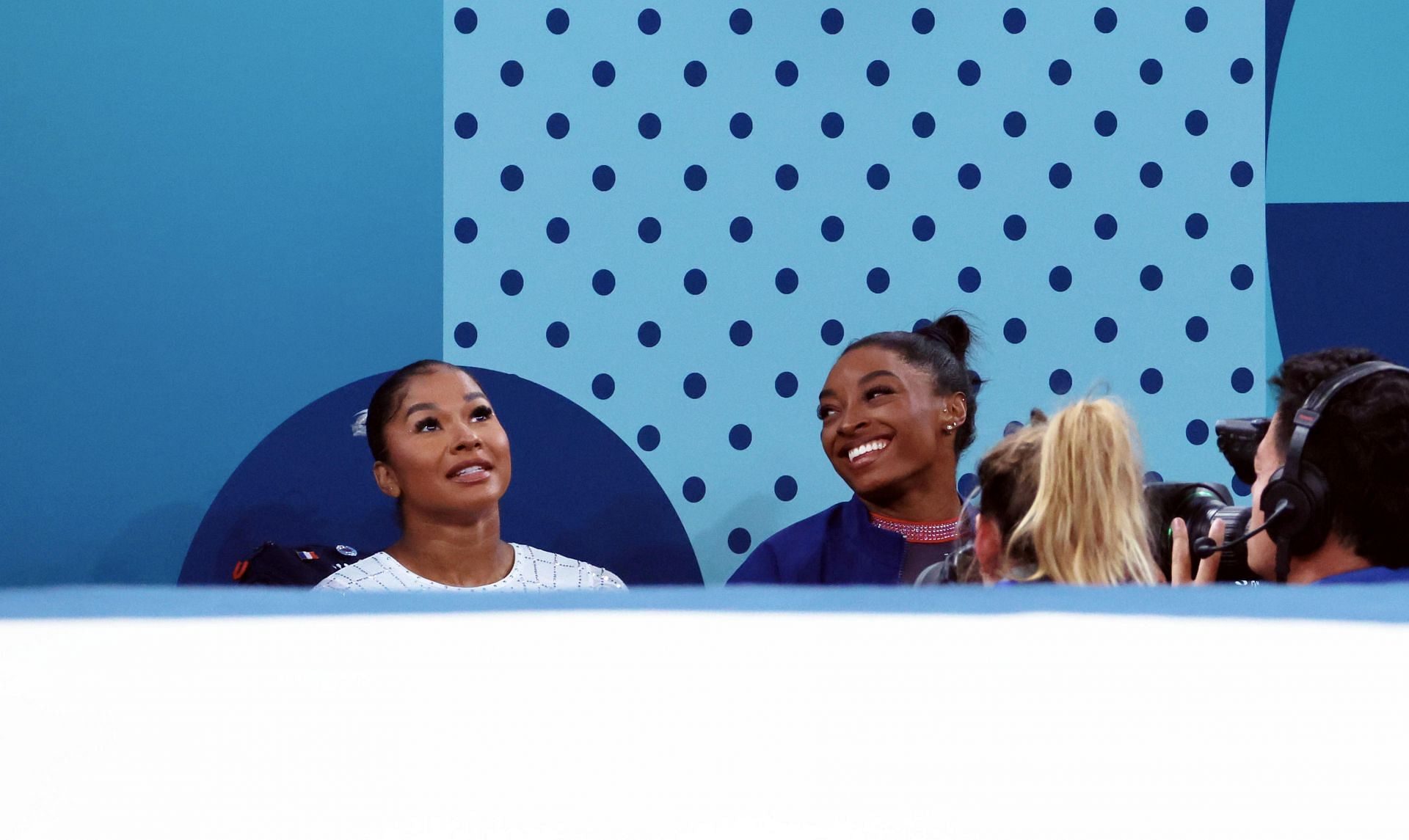 Simone Biles and Jordan Chiles sharing a moment at the Olympic Games Paris 2024: (Source: Getty)