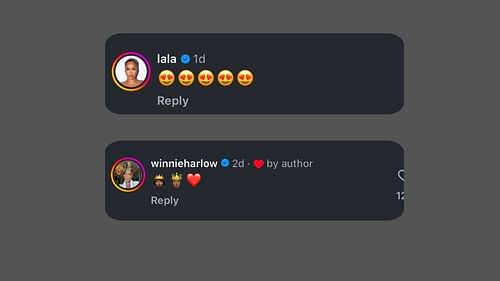 La La Anthony and Winnie Harlow's comments on Ciara's photo (Credits: IG/@ciara)