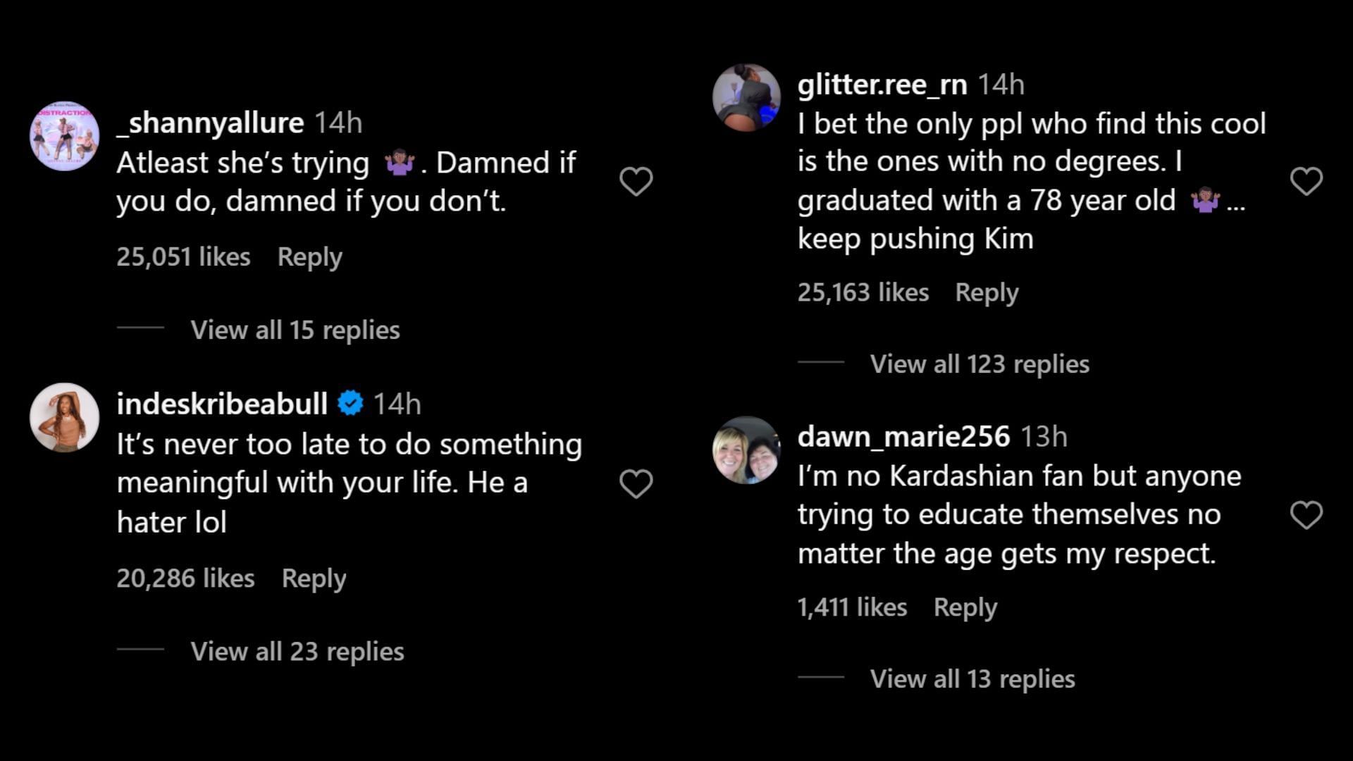 Netizens showed their support for Kim&#039;s pursuit (Image via Instagram/@theshaderoom)