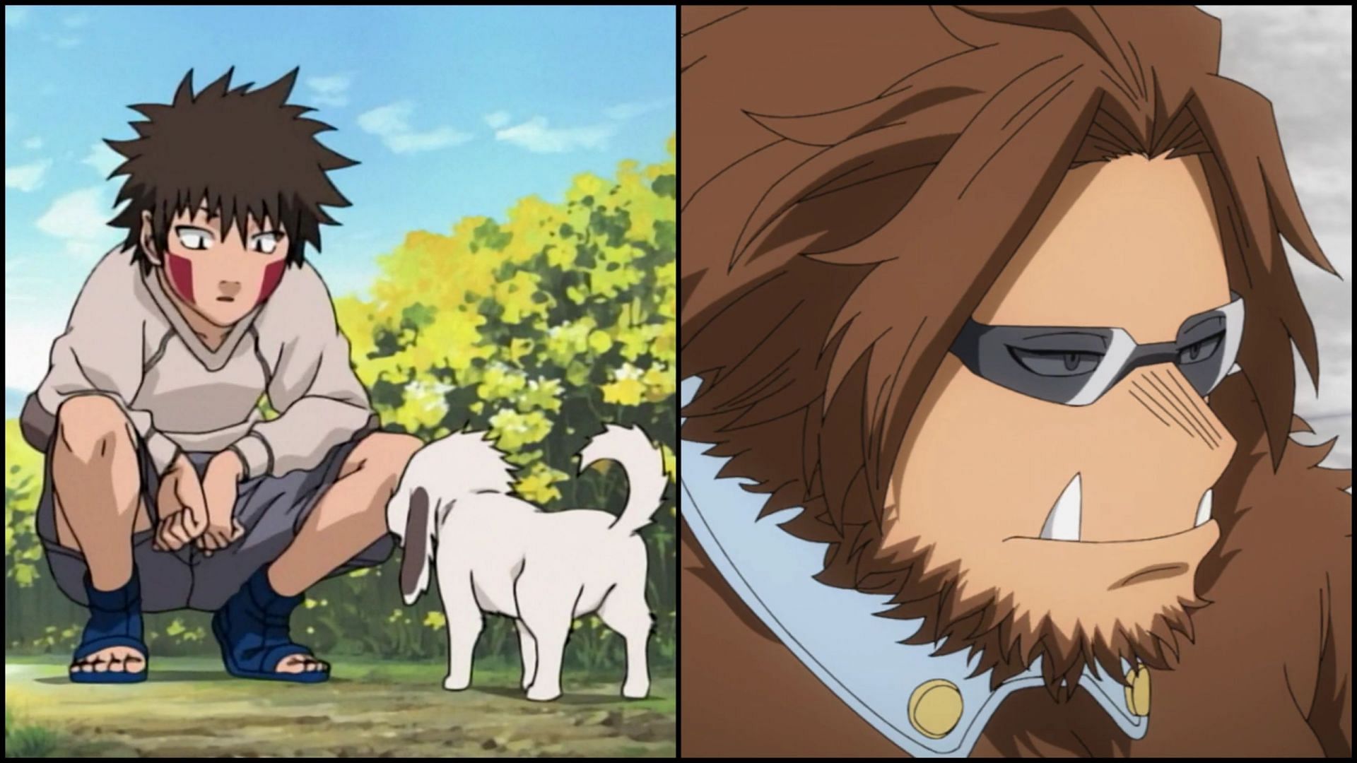 Kiba and Akamaru[left] Beast Quirk[right] (Image via Studio Pierrot/Studio Bones)